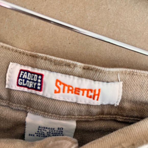 Vintage 90s high-rise khaki faded glory stretch heart booty jeans size avg. 10 - Picture 4 of 6